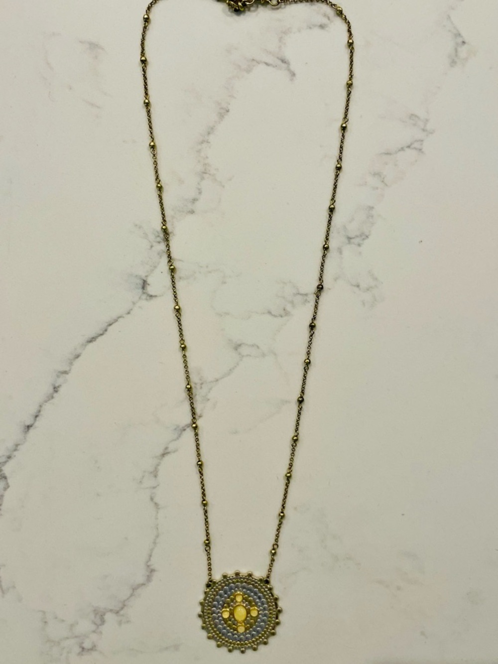 J. Crew Gold Beaded Station Necklace